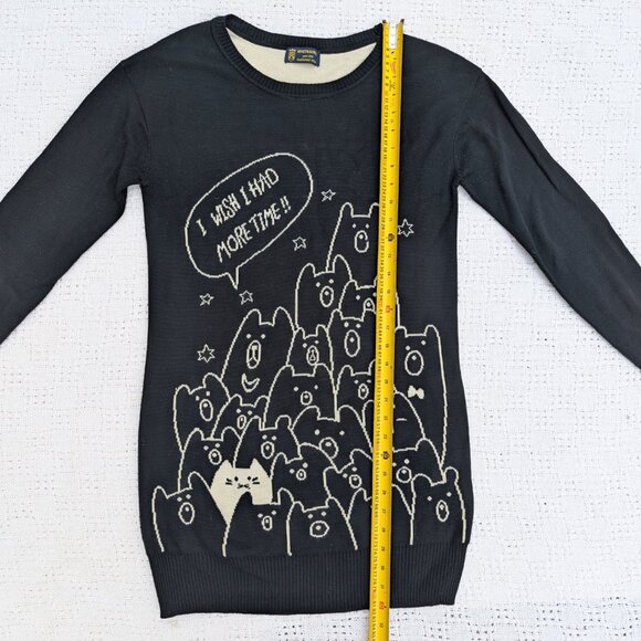RIVET & SURGE Sweater Dress Cat and Bears Size M Japanese Brand - Picture 4 of 7